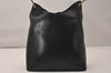 Authentic GUCCI Vintage Bamboo Shoulder Hand Bag Purse Leather Black 8040J