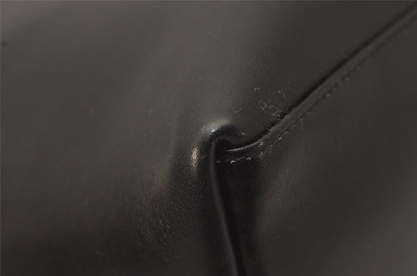 Authentic GUCCI Vintage Bamboo Shoulder Hand Bag Purse Leather Black 8040J