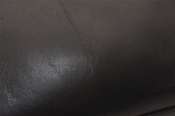 Authentic GUCCI Vintage Bamboo Shoulder Hand Bag Purse Leather Black 8040J