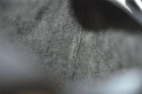 Authentic GUCCI Vintage Bamboo Shoulder Hand Bag Purse Leather Black 8040J