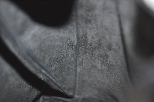 Authentic GUCCI Vintage Bamboo Shoulder Hand Bag Purse Leather Black 8040J