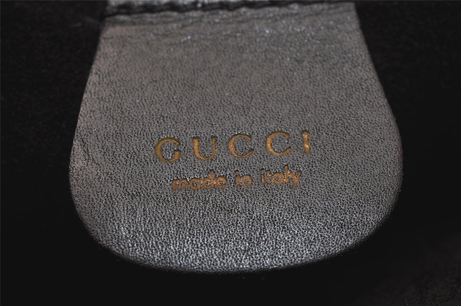 Authentic GUCCI Vintage Bamboo Shoulder Hand Bag Purse Leather Black 8040J