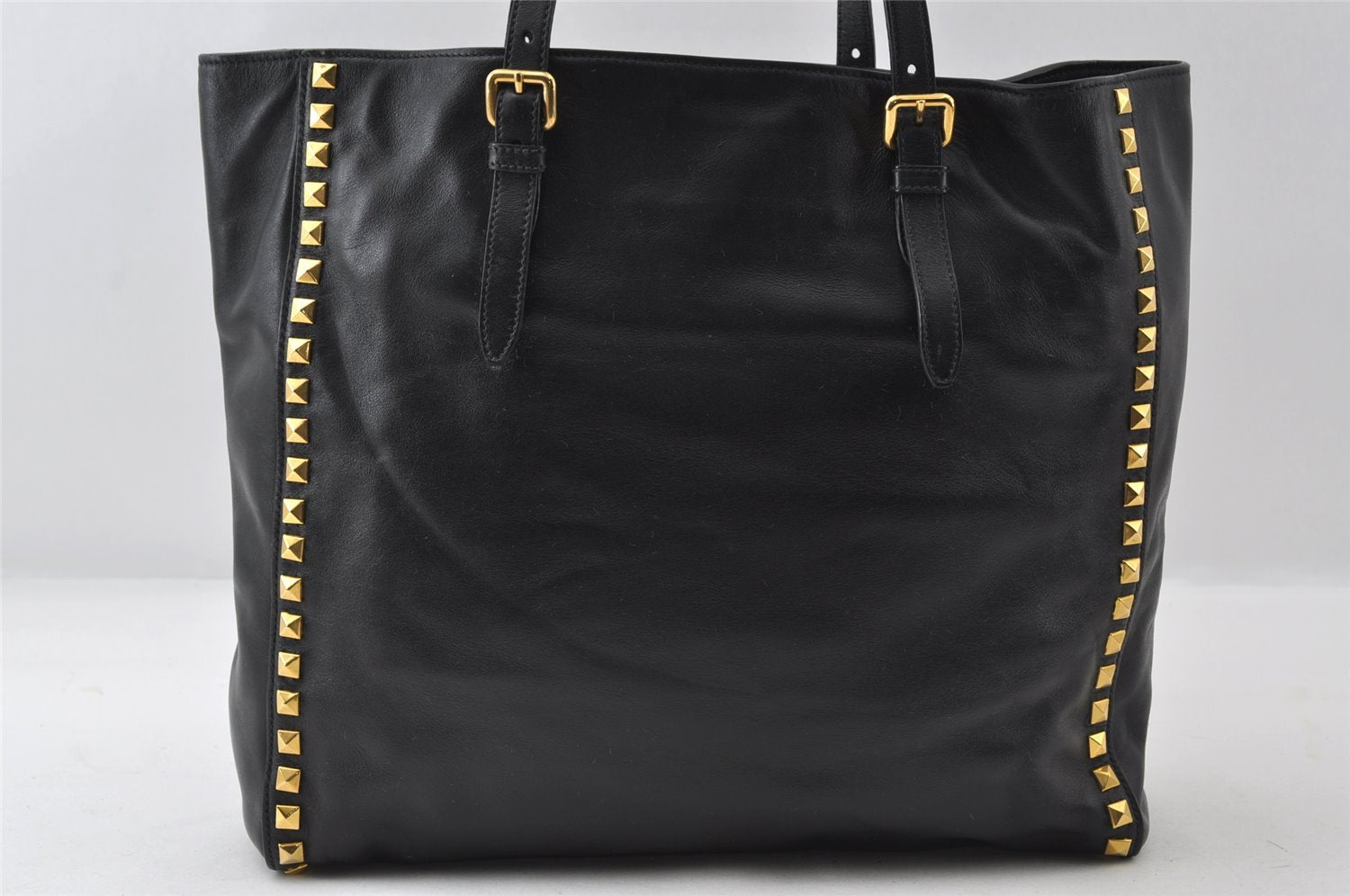 Authentic MIU MIU Vintage Leather 2Way Shoulder Tote Bag Black 8041I