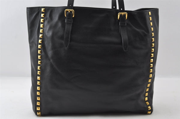 Authentic MIU MIU Vintage Leather 2Way Shoulder Tote Bag Black 8041I