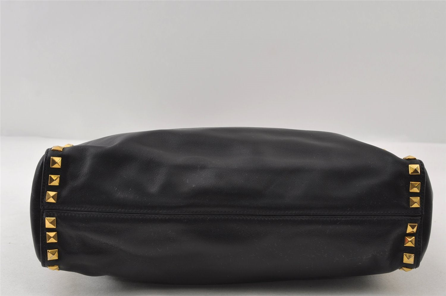 Authentic MIU MIU Vintage Leather 2Way Shoulder Tote Bag Black 8041I