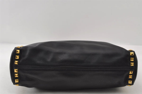 Authentic MIU MIU Vintage Leather 2Way Shoulder Tote Bag Black 8041I