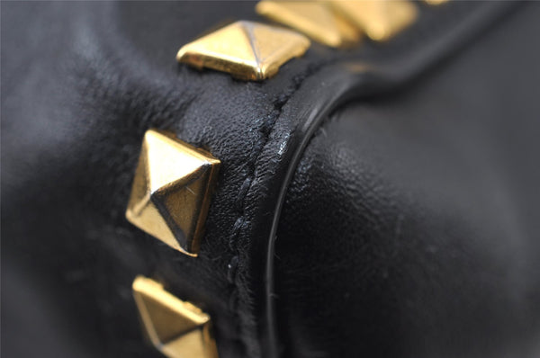 Authentic MIU MIU Vintage Leather 2Way Shoulder Tote Bag Black 8041I
