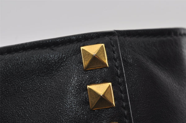 Authentic MIU MIU Vintage Leather 2Way Shoulder Tote Bag Black 8041I