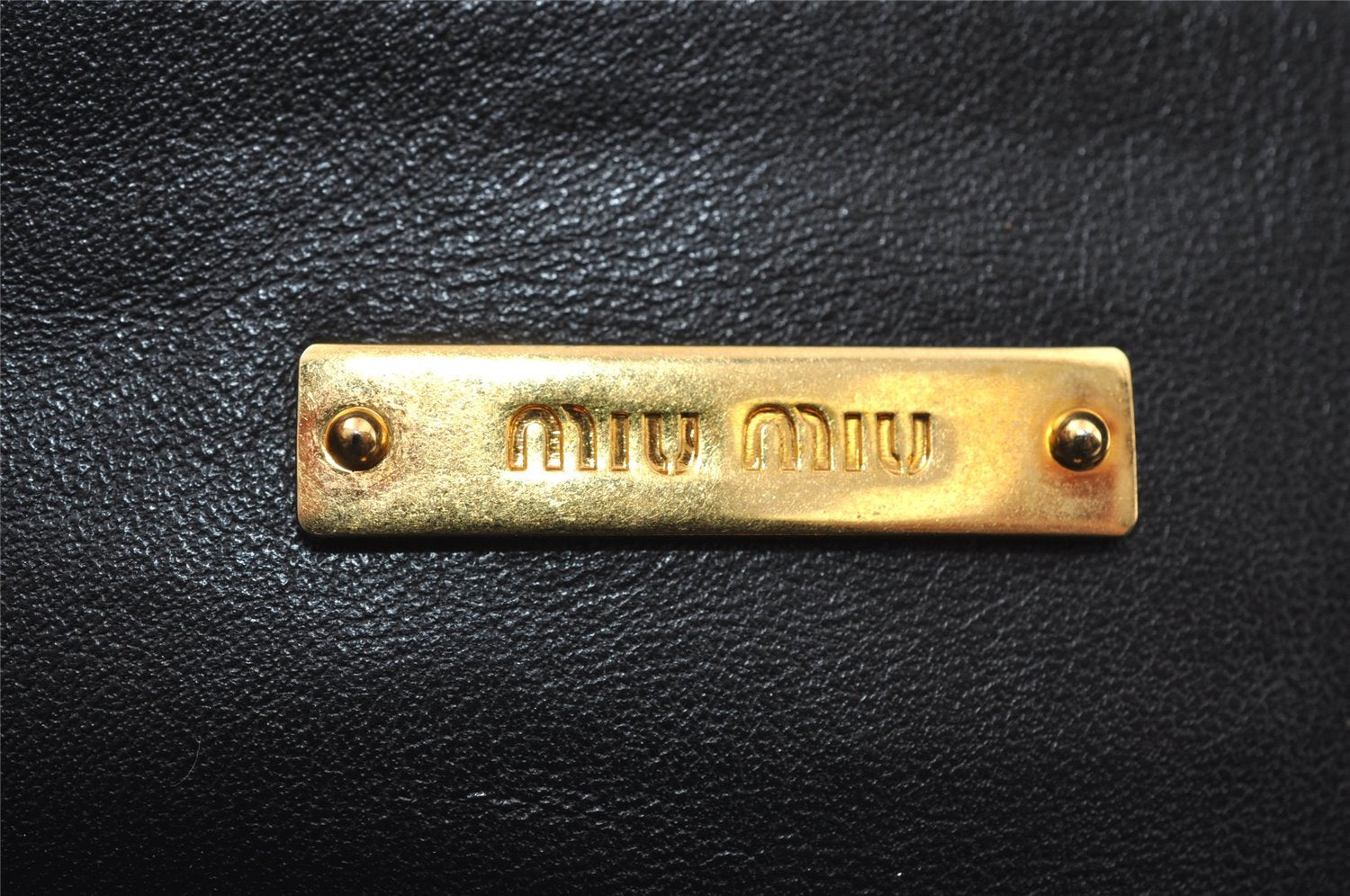 Authentic MIU MIU Vintage Leather 2Way Shoulder Tote Bag Black 8041I