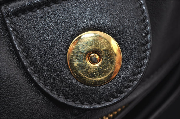 Authentic MIU MIU Vintage Leather 2Way Shoulder Tote Bag Black 8041I