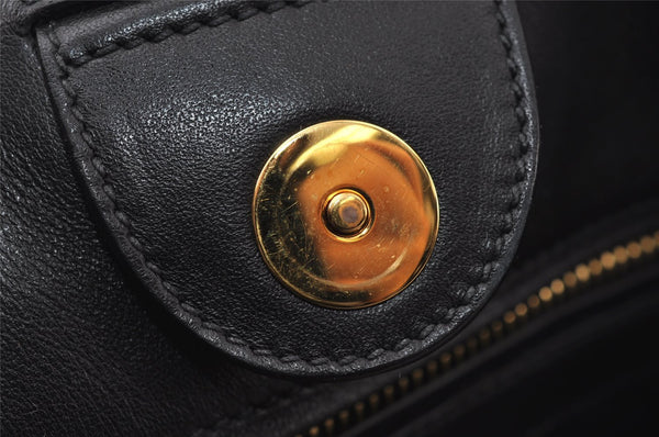 Authentic MIU MIU Vintage Leather 2Way Shoulder Tote Bag Black 8041I