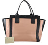 Authentic Chloe Alison Vintage Hand Tote Bag Leather Pink Black 8042I