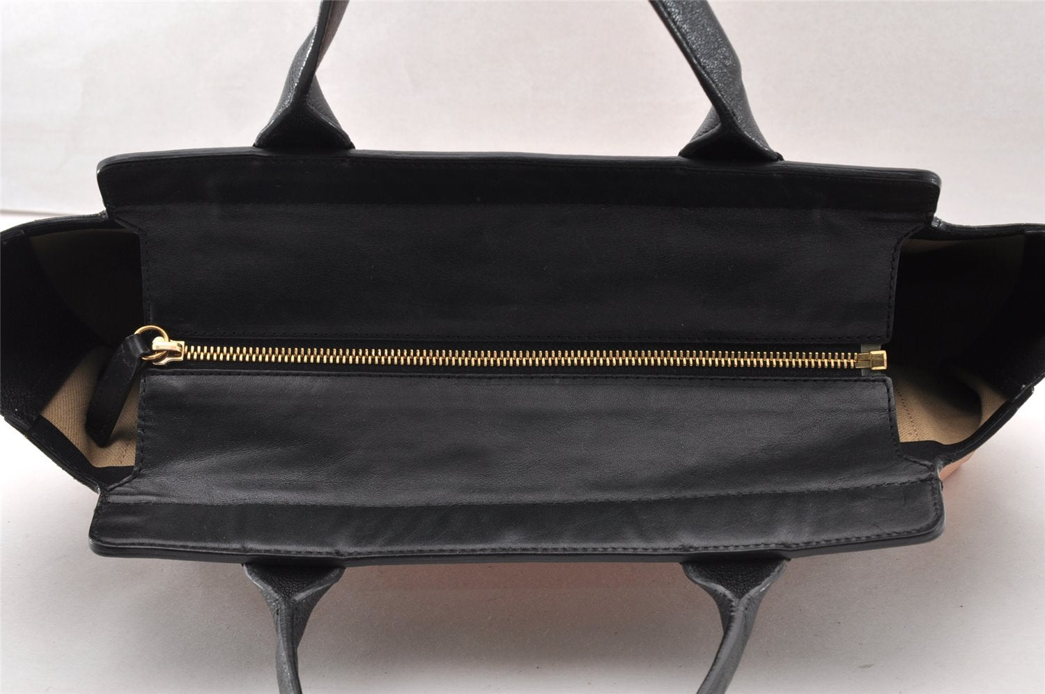 Authentic Chloe Alison Vintage Hand Tote Bag Leather Pink Black 8042I