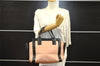 Authentic Chloe Alison Vintage Hand Tote Bag Leather Pink Black 8042I
