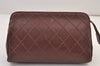 Authentic CHANEL Caviar Skin CoCo Mark Cosmetic Pouch Purse Bordeaux Junk 8042J