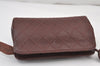 Authentic CHANEL Caviar Skin CoCo Mark Cosmetic Pouch Purse Bordeaux Junk 8042J