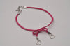 Authentic Christian Dior Choker Necklace Leather Pink Silver CD 8043I