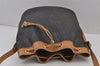 Auth Christian Dior Honeycomb Shoulder Drawstring Bag PVC Leather Black 8043J