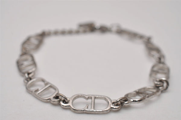 Authentic Christian Dior Vintage Chain Bracelet Silver Tone CD 8044I