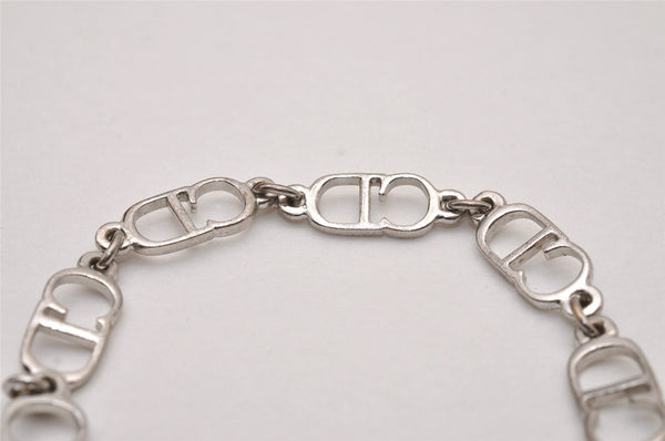 Authentic Christian Dior Vintage Chain Bracelet Silver Tone CD 8044I