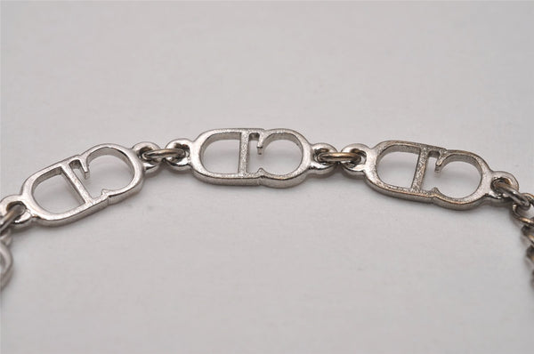 Authentic Christian Dior Vintage Chain Bracelet Silver Tone CD 8044I