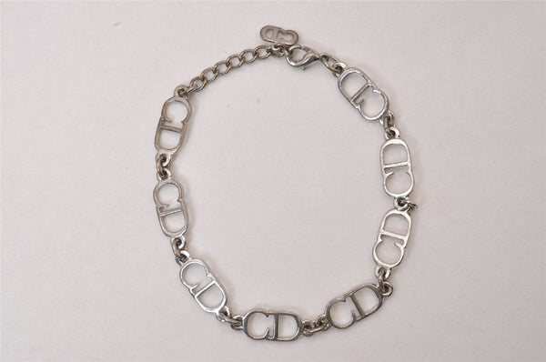 Authentic Christian Dior Vintage Chain Bracelet Silver Tone CD 8044I