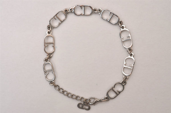 Authentic Christian Dior Vintage Chain Bracelet Silver Tone CD 8044I