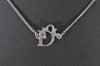 Authentic Christian Dior Vintage Silver Tone Chain Necklace CD 8045I