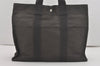 Authentic HERMES Her Line MM Vintage Hand Tote Bag Nylon Gray 8046I