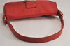 Authentic FENDI Selleria Mamma Baguette Shoulder Hand Bag Leather Red 8046J