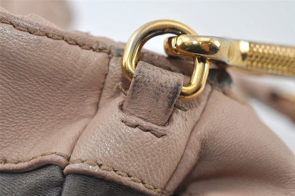 Authentic MIU MIU Matelasse Leather Shoulder Cross Body Bag Purse Pink 8047I