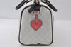 Authentic GUCCI Vintage Hand Boston Bag GG PVC Leather 193603 White 8048I