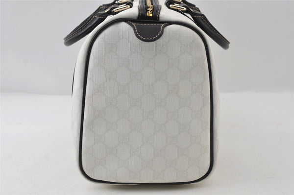 Authentic GUCCI Vintage Hand Boston Bag GG PVC Leather 193603 White 8048I