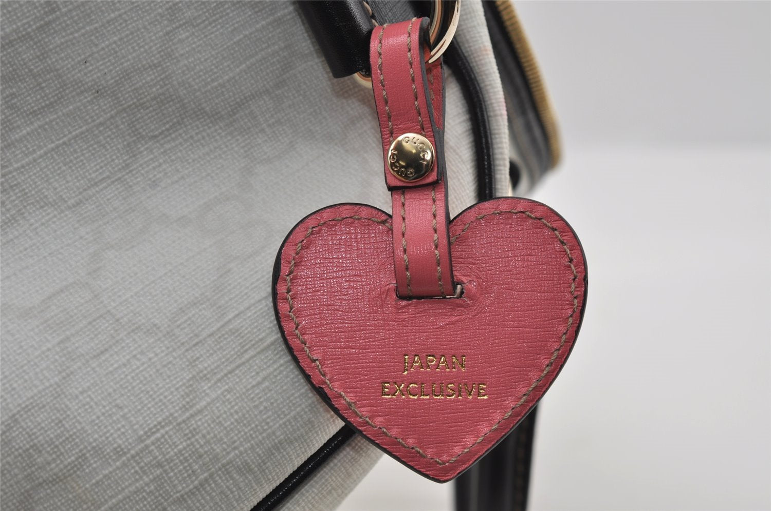 Authentic GUCCI Vintage Hand Boston Bag GG PVC Leather 193603 White 8048I