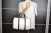 Authentic GUCCI Vintage Hand Boston Bag GG PVC Leather 193603 White 8048I