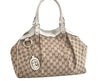 Authentic GUCCI Sukey Hand Tote Bag GG Canvas Leather 211944 Brown 8048J