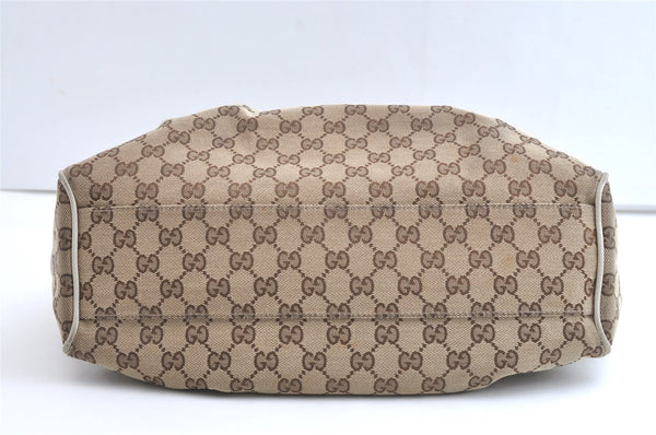 Authentic GUCCI Sukey Hand Tote Bag GG Canvas Leather 211944 Brown 8048J
