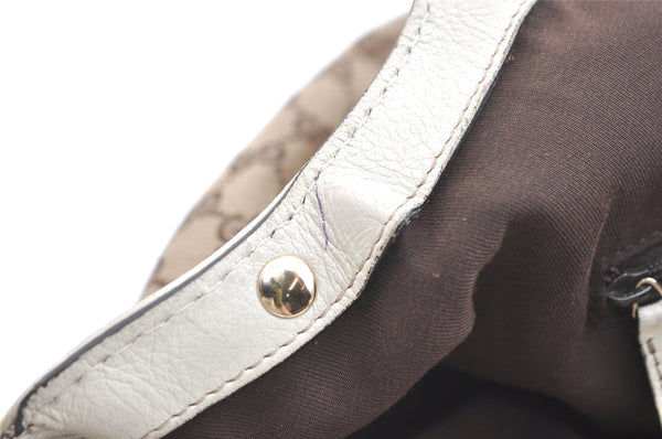 Authentic GUCCI Sukey Hand Tote Bag GG Canvas Leather 211944 Brown 8048J