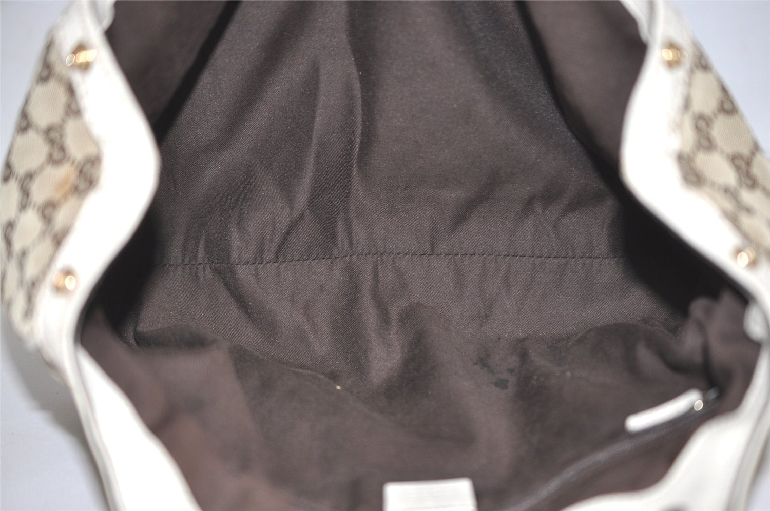 Authentic GUCCI Sukey Hand Tote Bag GG Canvas Leather 211944 Brown 8048J