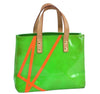 Authentic Louis Vuitton Vernis Fluo Reade PM Hand Bag M91904 Light Green 8049G