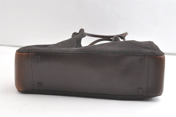 Authentic GUCCI Vintage Shoulder Tote Bag GG Canvas Leather 101920 Brown 8049J