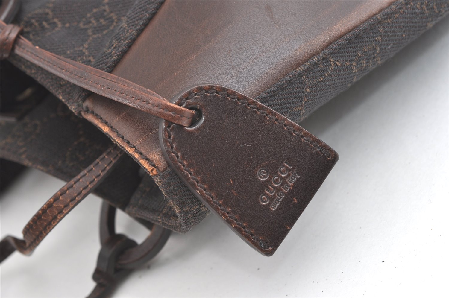 Authentic GUCCI Vintage Shoulder Tote Bag GG Canvas Leather 101920 Brown 8049J
