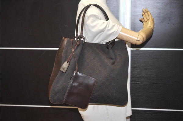 Authentic GUCCI Vintage Shoulder Tote Bag GG Canvas Leather 101920 Brown 8049J