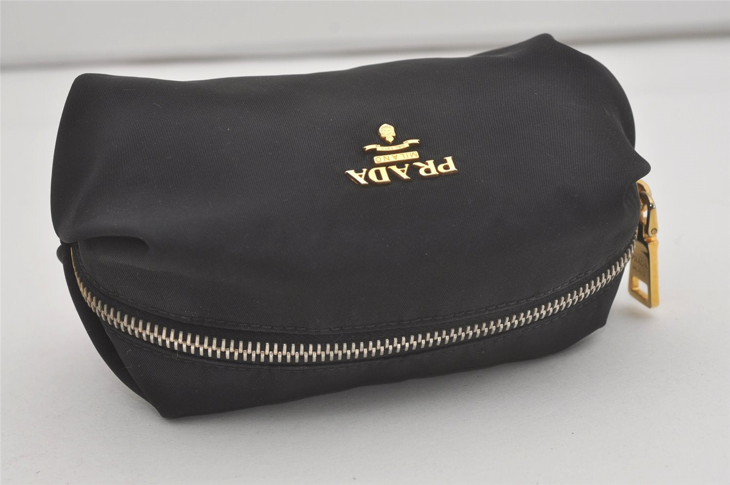 Authentic PRADA Vintage Nylon Tessuto Pouch Purse Black 8050I