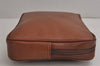 Authentic Burberrys Vintage Leather Clutch Hand Bag Purse Brown 8051J