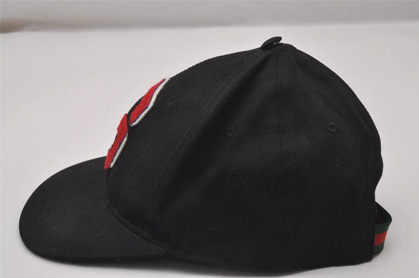 Authentic GUCCI Vintage Web Sherry Line Cap Canvas Size L 56cm Black 8052I