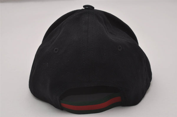 Authentic GUCCI Vintage Web Sherry Line Cap Canvas Size L 56cm Black 8052I