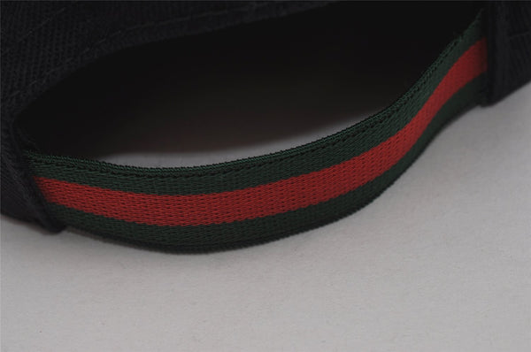 Authentic GUCCI Vintage Web Sherry Line Cap Canvas Size L 56cm Black 8052I