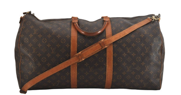 Authentic Louis Vuitton Monogram Keepall Bandouliere 60 M41412 Boston Bag 8052M