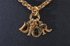 Authentic Christian Dior Gold Tone Chain Pendant Necklace CD 8053I